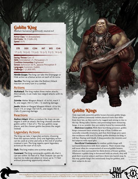 goblin chief stat block 5e.